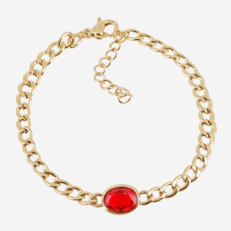 Bracelet Grazia ZAG bijoux en acier PVD jaune, oxydes de zirconium, SBS25431-01RED