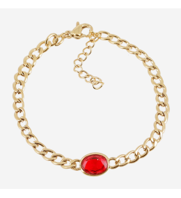 Bracelet Grazia ZAG bijoux en acier PVD jaune, oxydes de zirconium, SBS25431-01RED