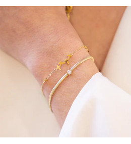 Bracelet Adamo Chaîne Serpent et Zirconium ZAG Bijoux - SBS25604-01WHT