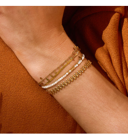Bracelet Leaf Maillons Feuilles Acier Doré ZAG Bijoux - SBS25710-01UNI