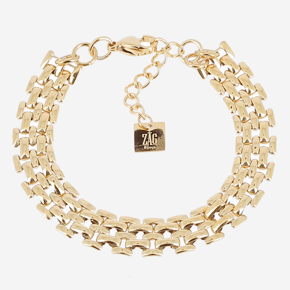 Bracelet Verbena ZAG bijoux en acier PVD jaune, SBS25713-01UNI