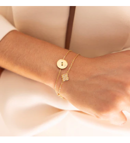 Bracelet Norris Fleur Acier Doré et Zirconiums ZAG Bijoux - SBS26508-01WHT