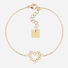 Bracelet Hocha ZAG bijoux en acier PVD jaune, oxydes de zirconium, SBS26687-01WHT