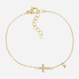 Bracelet Alvida ZAG bijoux en acier PVD jaune, oxydes de zirconium, SBS26776-01WHT