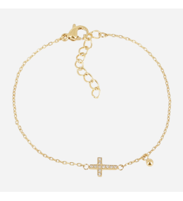 Bracelet Alvida ZAG bijoux en acier PVD jaune, oxydes de zirconium, SBS26776-01WHT
