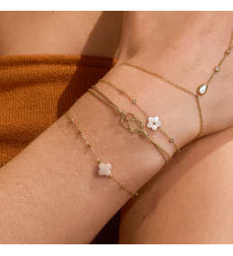 Bracelet Niamh Double Rangs Nœud Acier Doré ZAG Bijoux - SBS26900-01UNI