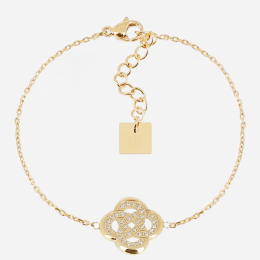Bracelet Eternel ZAG bijoux en acier PVD jaune, oxydes de zirconium, SBS26836-01WHT