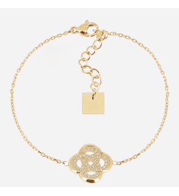 Bracelet Eternel ZAG bijoux en acier PVD jaune, oxydes de zirconium, SBS26836-01WHT