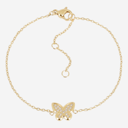 Bracelet Logan ZAG bijoux en acier PVD jaune, oxydes de zirconium, SBS26971-01WHT