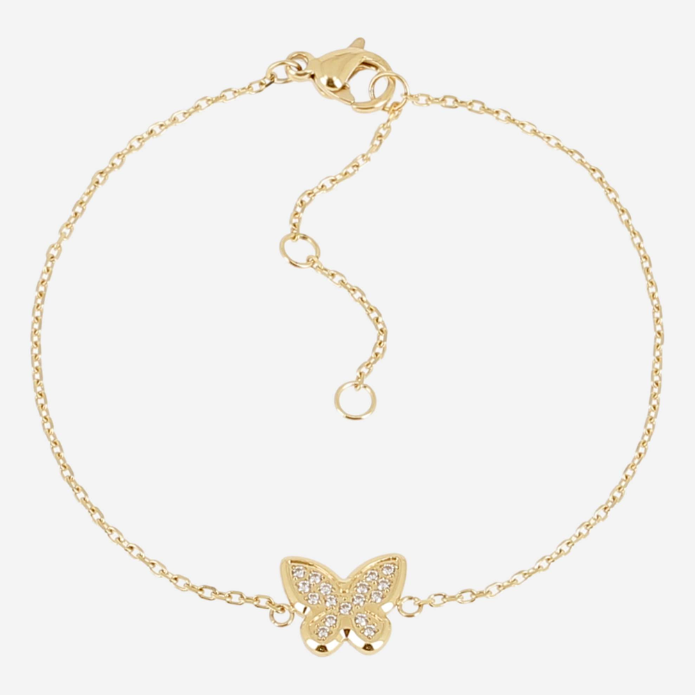 Bracelet Logan ZAG bijoux en acier PVD jaune, oxydes de zirconium, SBS26971-01WHT