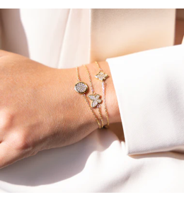 Bracelet Logan Papillon Zirconiums Acier Doré ZAG Bijoux - SBS26971-01WHT