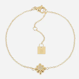 Bracelet Acilia ZAG bijoux en acier PVD jaune, oxydes de zirconium, SBS26992-01WHT