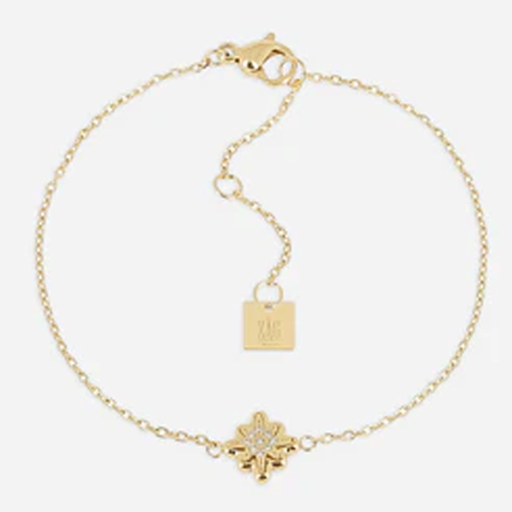Bracelet Acilia ZAG bijoux en acier PVD jaune, oxydes de zirconium, SBS26992-01WHT