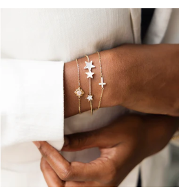 Bracelet Acilia Étoile Zirconiums Acier Doré ZAG Bijoux - SBS26992-01WHT