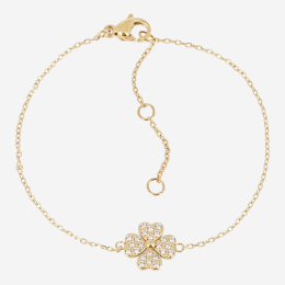 Bracelet Kikai ZAG bijoux en acier PVD jaune, oxydes de zirconium, SBS26996-01WHT