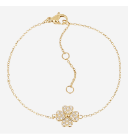 Bracelet Kikai ZAG bijoux en acier PVD jaune, oxydes de zirconium, SBS26996-01WHT