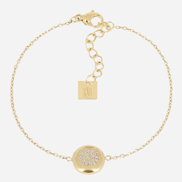 Bracelet Simple ZAG bijoux en acier PVD jaune, oxydes de zirconium, SBS27128-01WHT