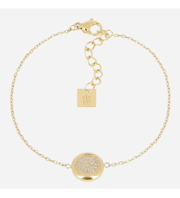 Bracelet Simple ZAG bijoux en acier PVD jaune, oxydes de zirconium, SBS27128-01WHT