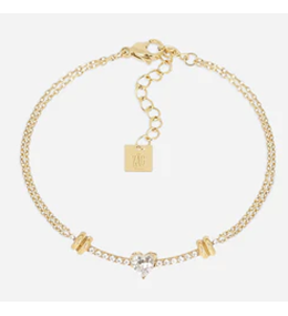 Bracelet Salin ZAG bijoux en acier PVD jaune, oxydes de zirconium, SBS27602-01WHT