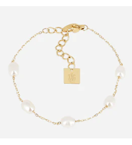 Bracelet Vieste ZAG bijoux en acier PVD jaune, perles de culture, SBS27655-01SEL