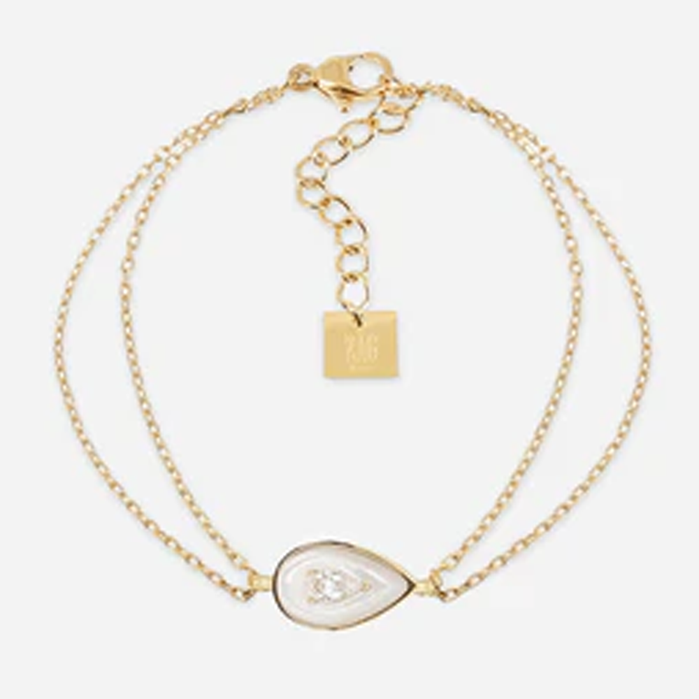 Bracelet Boson ZAG bijoux en acier PVD jaune, nacre, SBS27657-01SEL
