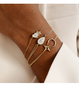 Bracelet Boson Goutte Nacre Acier Doré ZAG Bijoux - SBS27657-01SEL