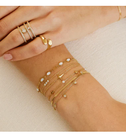 Bracelet Gargano Perles de Culture Acier Doré ZAG Bijoux - SBS27660-01SEL