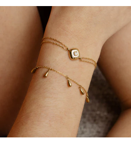 Bracelet Aradeo Pampilles Gouttes Acier Doré ZAG Bijoux - SBS27661-01UNI