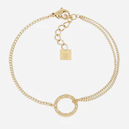 Bracelet Surbo ZAG bijoux en acier PVD jaune, oxydes de zirconium, SBS27696-01WHT