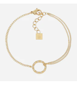 Bracelet Surbo ZAG bijoux en acier PVD jaune, oxydes de zirconium, SBS27696-01WHT