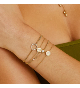 Bracelet Surbo Anneau Zirconiums Acier Doré ZAG Bijoux - SBS27696-01WHT
