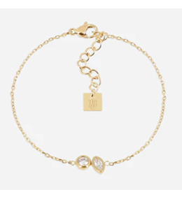 Bracelet Galatina ZAG bijoux en acier PVD jaune, oxydes de zirconium, SBS27697-01WHT