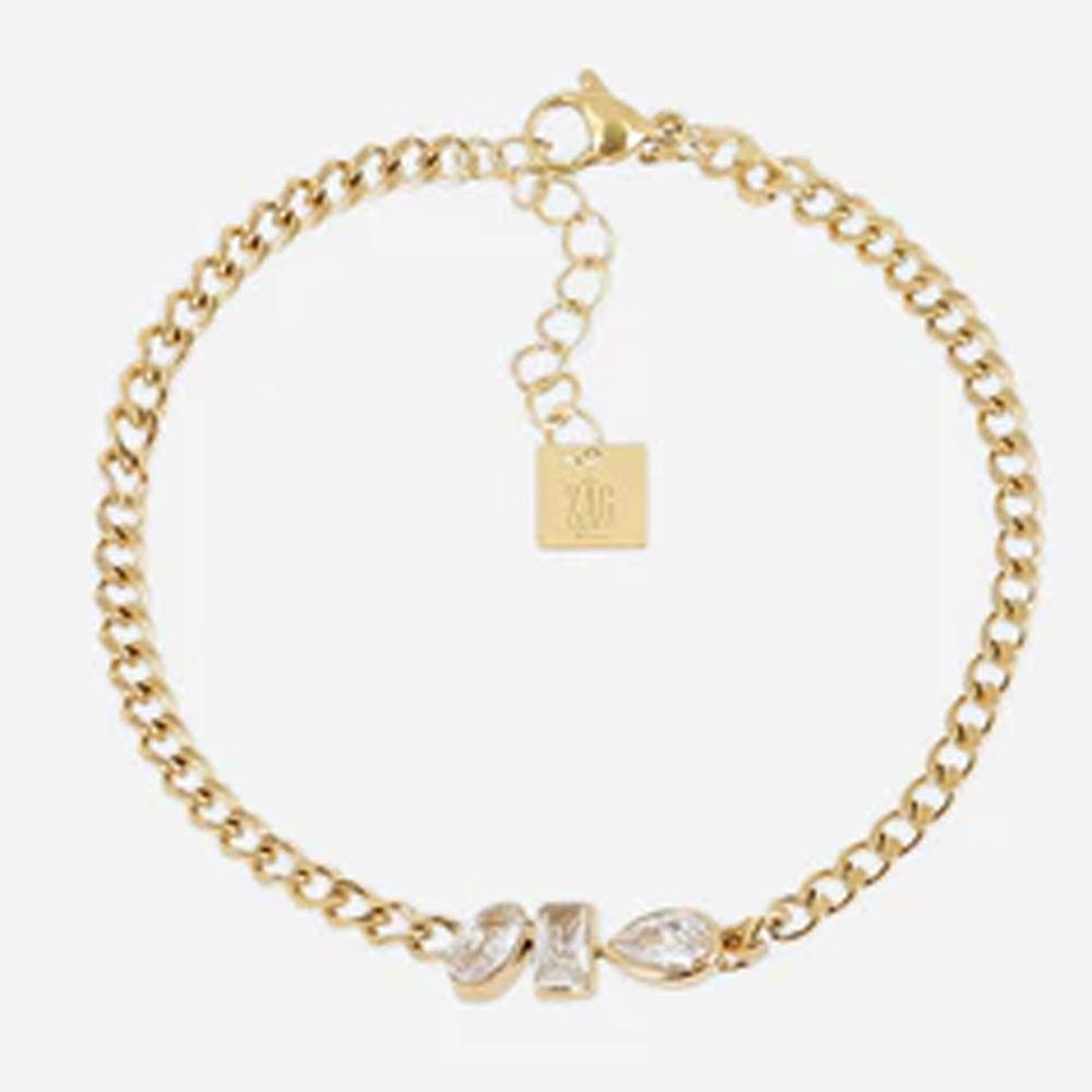 Bracelet Ugento ZAG bijoux en acier PVD jaune, oxydes de zirconium, SBS27706-01WHT