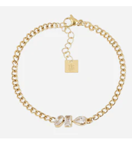 Bracelet Ugento ZAG bijoux en acier PVD jaune, oxydes de zirconium, SBS27706-01WHT