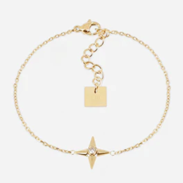 Bracelet Leonardo ZAG bijoux en acier PVD jaune, oxyde de zirconium, SBS27743-01WHT