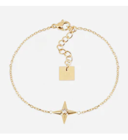 Bracelet Leonardo ZAG bijoux en acier PVD jaune, oxyde de zirconium, SBS27743-01WHT
