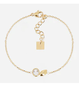Bracelet Alia ZAG bijoux en acier PVD jaune, oxyde de zirconium, SBS27744-01WHT