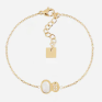 Bracelet Nicolosi ZAG bijoux en acier PVD jaune, nacre et oxyde de zirconium, SBS27761-01SEL