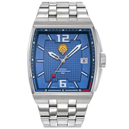 Montre Homme Patrouille De France Athos 4, forme tonneau, 3 aiguilles et date acier 668156