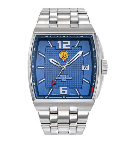 Montre Homme Patrouille De France Athos 4, forme tonneau, 3 aiguilles et date acier 668156
