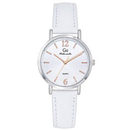 Montre Femme GO Analogique Aiguilles, cuir blanc et cadran blanc 699478