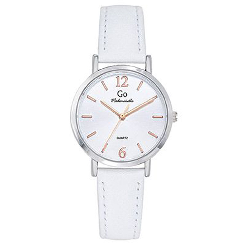 Montre Femme GO Analogique Aiguilles, cuir blanc et cadran blanc 699478