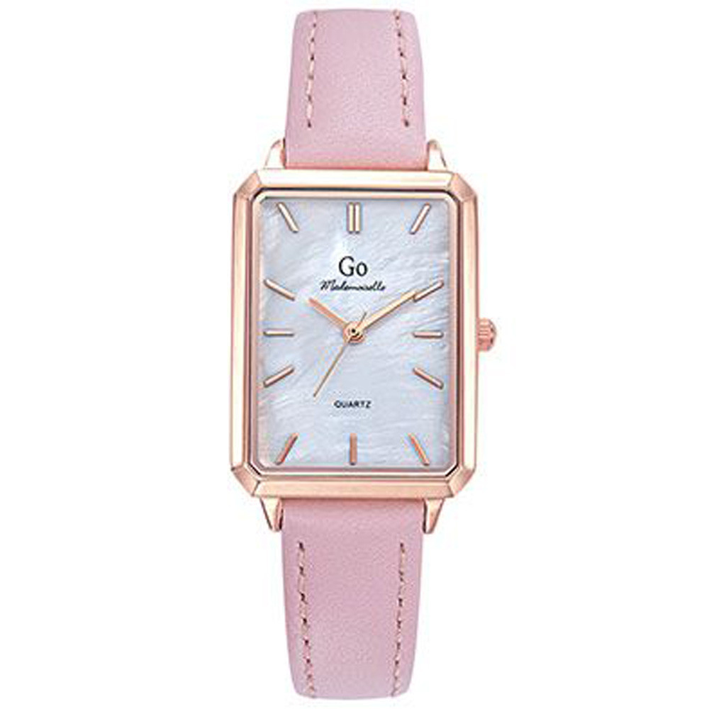 Montre Femme GO Analogique Aiguilles, cuir rose et cadran nacré 699644