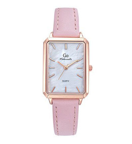 Montre Femme GO Analogique Aiguilles, cuir rose et cadran nacré 699644