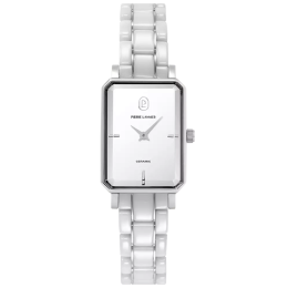 Montre Femme Pierre Lannier ARIANE, acier et céramique blanche 084K809