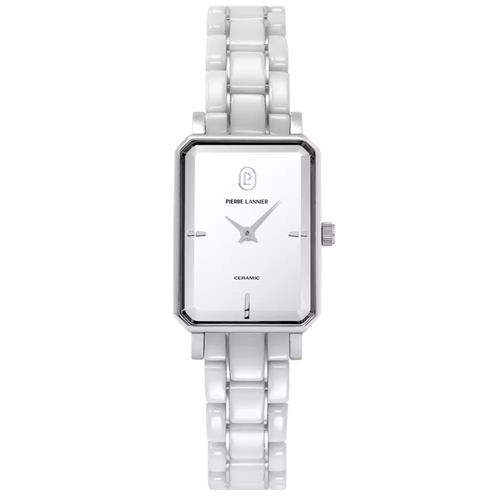 Montre Femme Pierre Lannier ARIANE, acier et céramique blanche 084K809