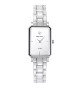 Montre Femme Pierre Lannier ARIANE, acier et céramique blanche 084K809