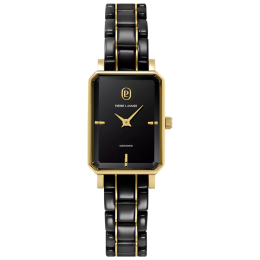 Montre Femme Pierre Lannier ARIANE, acier PVD jaune et céramique noire 085L839