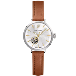 Montre Femme Pierre Lannier Soline, automatique en acier et cuir brun 138F624