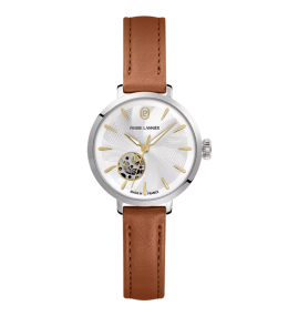 Montre Femme Pierre Lannier Soline, automatique en acier et cuir brun 138F624